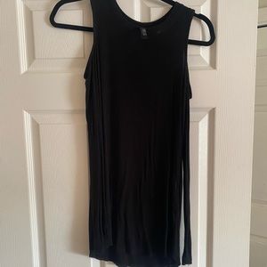 Black peek a boo shoulder top